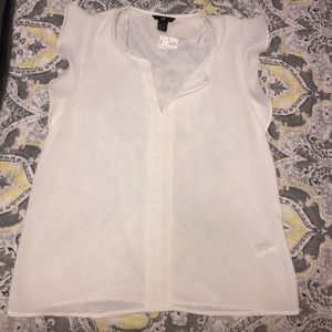 H&M White Blouse sz L